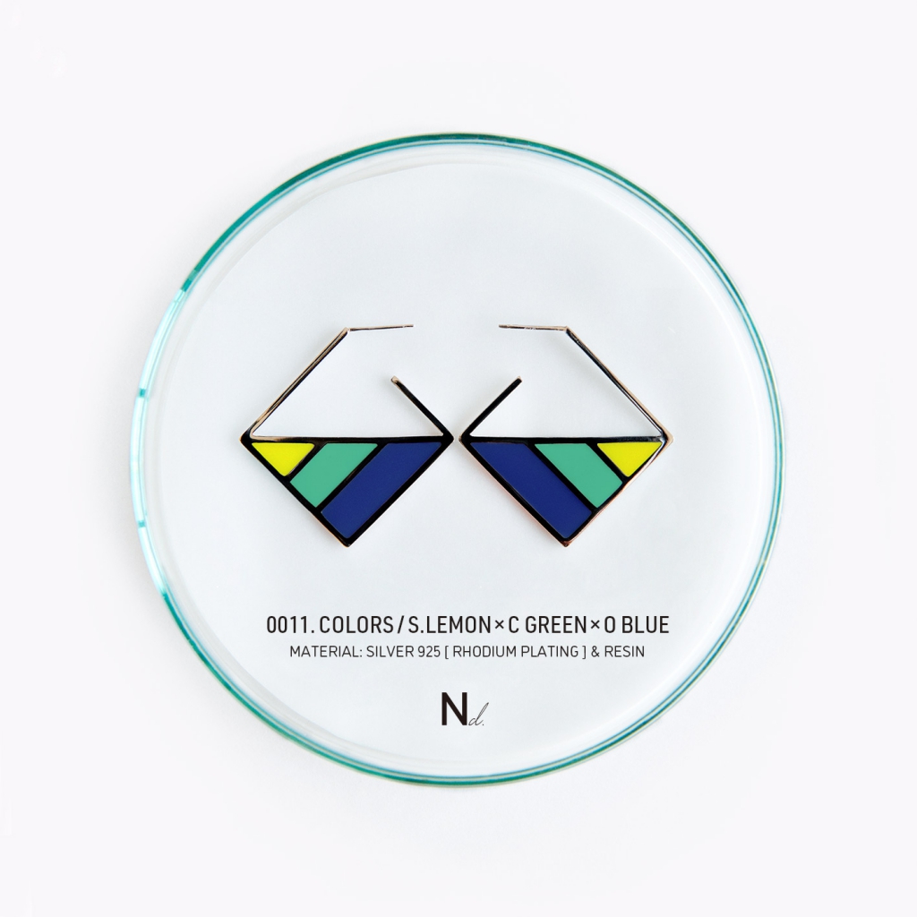 ピアス：COLORS / シルバー・イエローｘコバルトグリーンｘオリエンタルブルー
