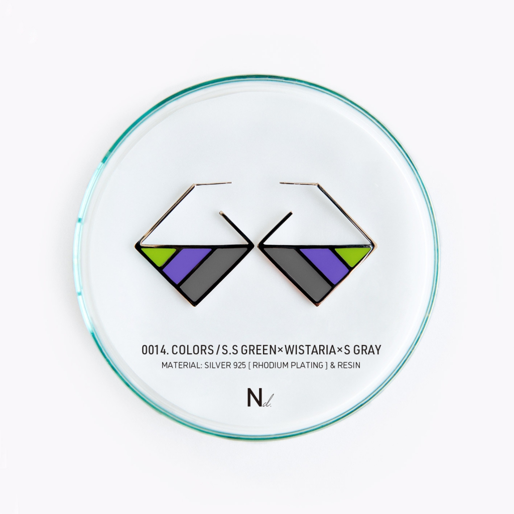 ピアス：COLORS / シルバー・スプリング・グリーンｘウィスタリアｘスレートグレイ